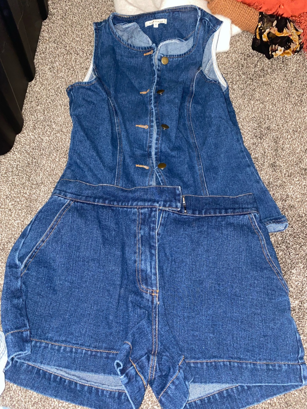 Denim shorts set